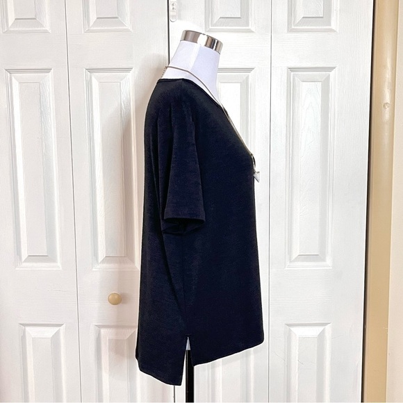 Banana Republic Black Knit Hi Lo Hem Top Medium - Picture 6 of 11